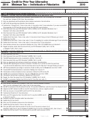 Form 3510 - California Credit For Prior Year Alternative Minimum Tax Individuals Or Fiduciaries - 2014