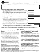 Montana Form Ext-07 - Extension Payment Worksheet - 2007