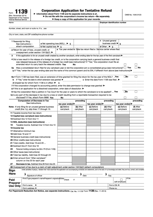 Top 16 Form 1139 Templates free to download in PDF format