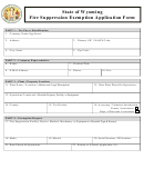 Fillable State Of Wyoming Fire Suppression Exemption Application Form Printable pdf