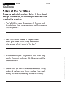 A Day At The Pet Store - Math Worksheet With Answers