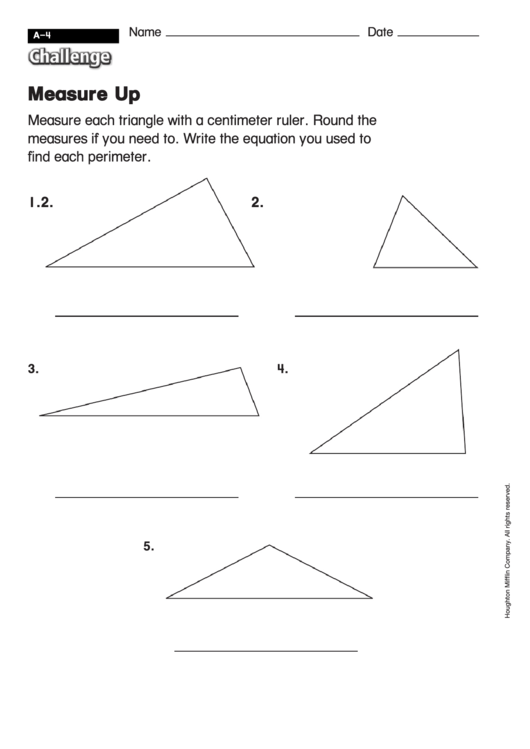 Measure Up - Perimeter Worksheet With Answers