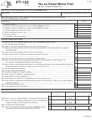 Form Pt-102 - Tax On Diesel Motor Fuel Printable pdf