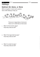 Subtract All, Some, Or None - Subtraction Worksheet With Answers Printable pdf