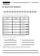 On Board With Numbers! - Math Worksheet With Answers