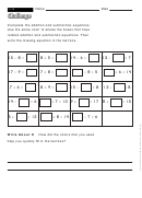 Addition And Subtraction - Equation Worksheet With Answers