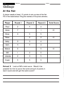 At The Fair - Math Worksheet With Answers