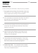 Animal Fun - Math Worksheet With Answers Printable pdf