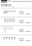 The Night Sky - Math Worksheet With Answers Printable pdf