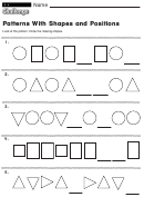 Patterns With Shapes And Positions - Shapes Worksheet With Answers