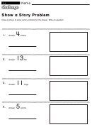 Show A Story Problem - Math Worksheet With Answers