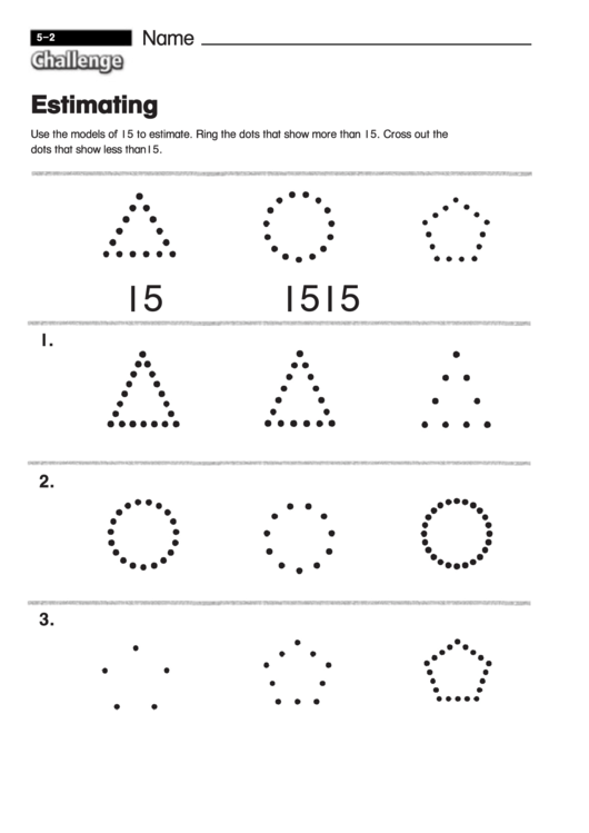 Estimating - Math Worksheet With Answers Printable pdf