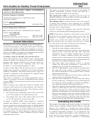 Instructions For Form 332 - Arizona Credits For Healthy Forest Enterprises - 2014