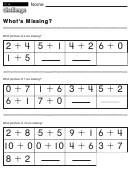 What's Missing - Addition Worksheet With Answers