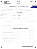 Delaware Form De 400 - Schedule K-1 - Beneficiary's Information - 2014