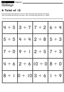 A Total Of 10 - Addition Worksheet With Answers