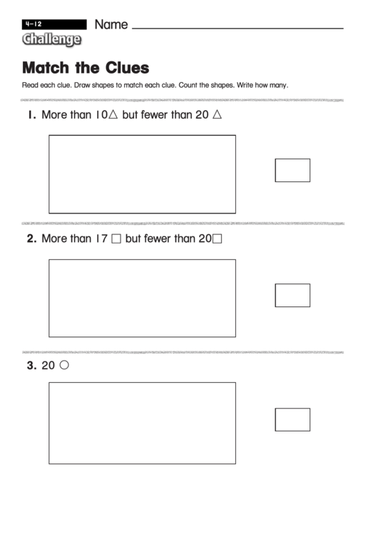 Match The Clues - Shapes Worksheet With Answers
