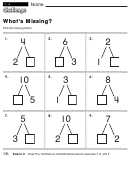 What's Missing - Math Worksheet With Answers