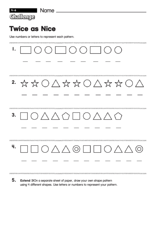 Twice As Nice - Math Worksheet With Answers Printable pdf