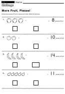 More Fruit, Please! - Math Worksheet With Answers Printable pdf