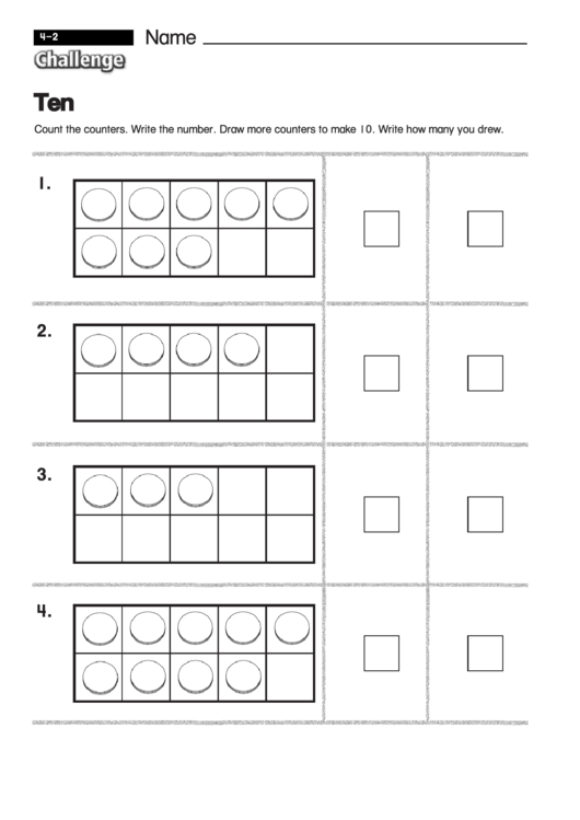 Ten - Math Worksheet With Answers Printable pdf