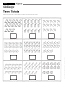 Teen Totals - Math Worksheet With Answers Printable pdf