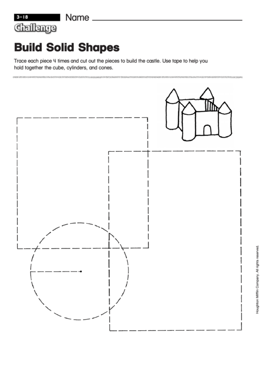 Build Solid Shapes - Shape Worksheet With Answers
