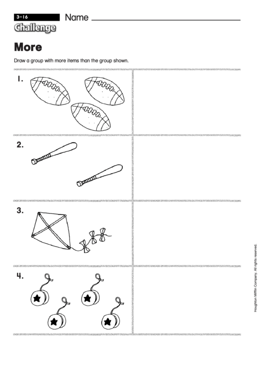 More - Math Worksheet With Answers Printable pdf