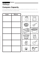 Compare Capacity - Capacity Worksheet With Answers