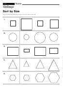 Sort By Size - Shape Worksheet With Answers Printable pdf