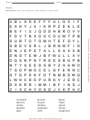 Plants Word Search Puzzle Template