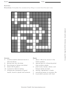 Nutrition Crossword Puzzle Template