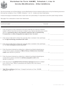 Worksheet For Form 1040me, Schedule 1, Line 1h