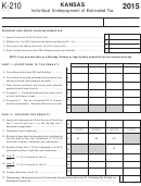 Form K-210 - Kansas Individual Underpayment Of Estimated Tax - 2015