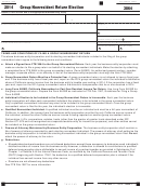 California Form 3864 - Group Nonresident Return Election - 2014