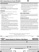 California Form 3843 - Payment Voucher For Fiduciary E-filed Returns - 2014