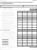 Form 4899 - Michigan Corporate Income Tax Penalty And Interest Computation For Underpaid Estimated Tax - 2014