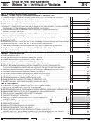 California Form 3510 - Credit For Prior Year Alternative Minimum Tax - Individuals Or Fiduciaries - 2013