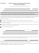 Form St-24 - Commonwealth Of Virginia Sales And Use Tax Certifi Cate Of Exemption
