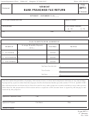 Form Bft-1 - Vermont Bank Franchise Tax Return