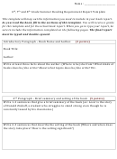 6th, 7th And 8th Grade Summer Reading Requirement Report Template
