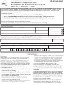 Form It-2104-sny - Certificate Of Exemption From Withholding For Start-up Ny Program - 2015