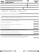 California Form 3808 - Manufacturing Enhancement Area Credit Summary - 2013