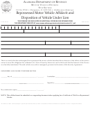 Form Mvt 15-1 - Repossessed Motor Vehicle Affidavit And Disposition Of Vehicle Under Lien - Alabama Department Of Revenue