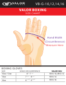 Valor Boxing Size Chart