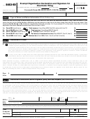 Form 8453-eo - Exempt Organization Declaration And Signature For Electronic Filing - 2014