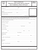 Form Otc 932 - Manufactured Home Special Waiver And Commercial Move Affidavit Printable pdf