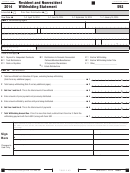 California Form 592 - Resident And Nonresident Withholding Statement - 2014