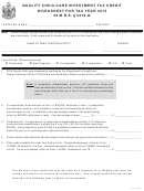 Maine Quality Child-care Investment Tax Credit Worksheet For Tax Year 2015