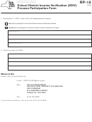 Form Rp-10 - School District Income Verification (sdiv) Process Participation Form